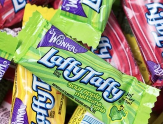 Laffy Taffy in green wrappers