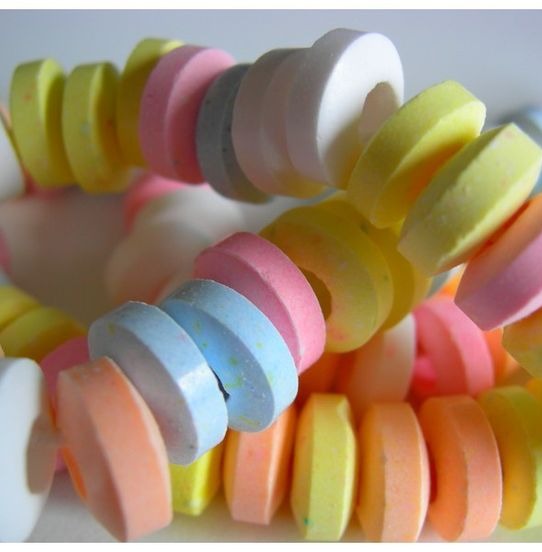 A pastel candy necklace
