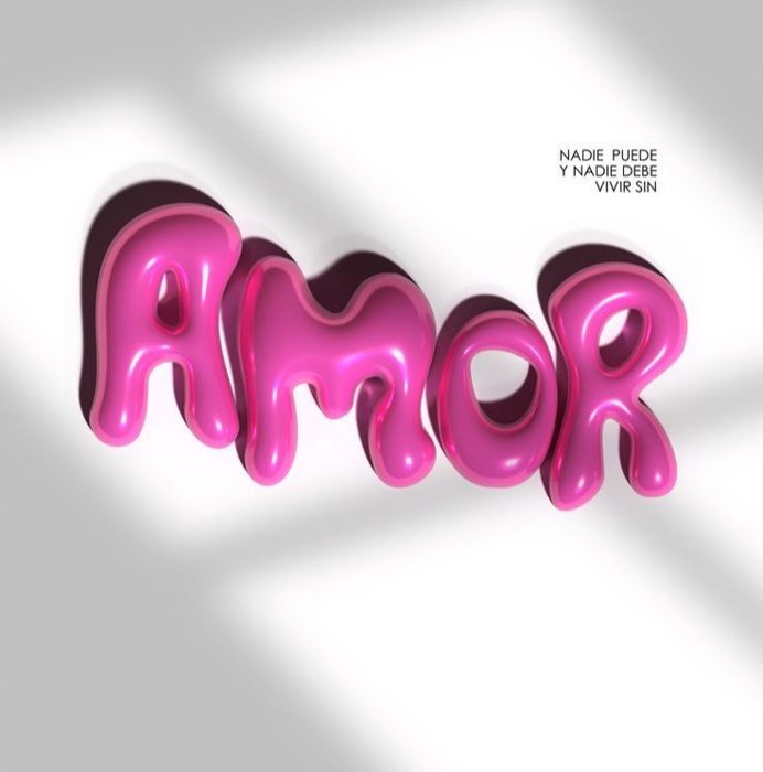 Pink puffed letters in raking light
