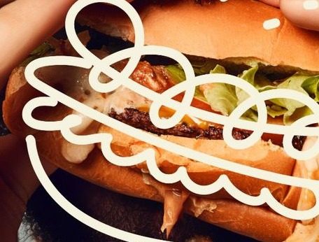 White marker scribble on food photography