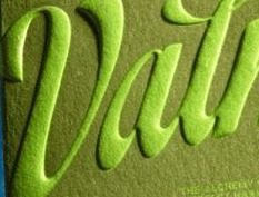Letterpress calligraphy, tone on tone
