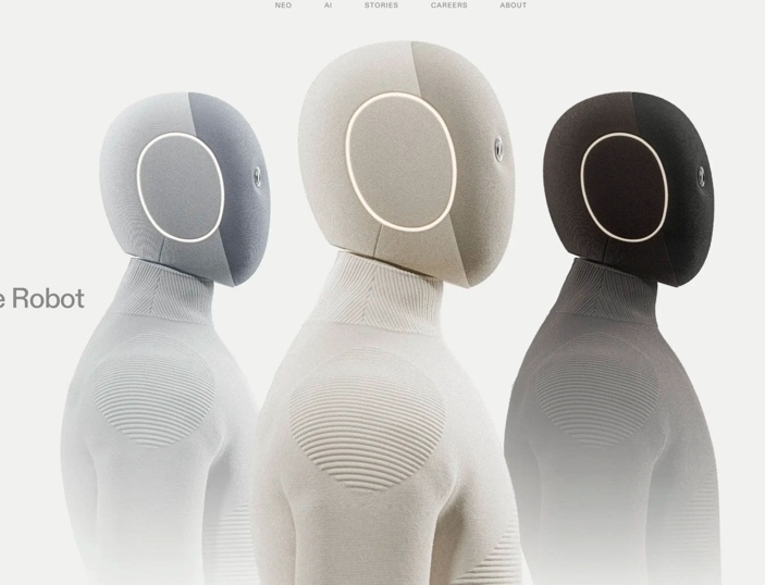 X1 product lineup of three fabric-faced humanoid robots