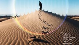 Atmospheric desert photograph with a geometric arc