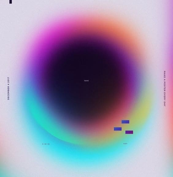 Soft radial gradient sphere with poster type at the edge