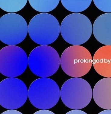 Blue gradient circles in a grid with one word of type