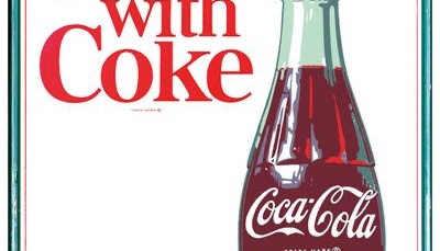 Vintage printed with Coke advertisement
