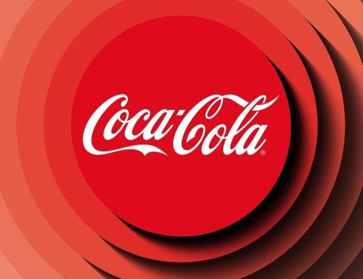Coca-Cola logo alone on concentric red circles, flat graphic
